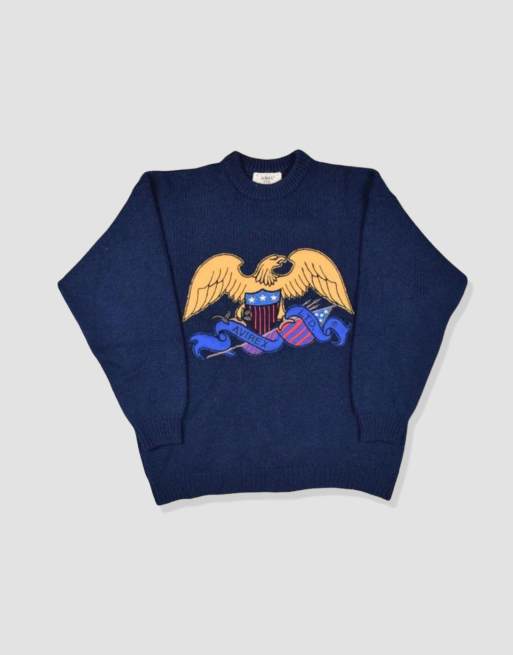 Vintage size L avirex knit jumper in navy blue