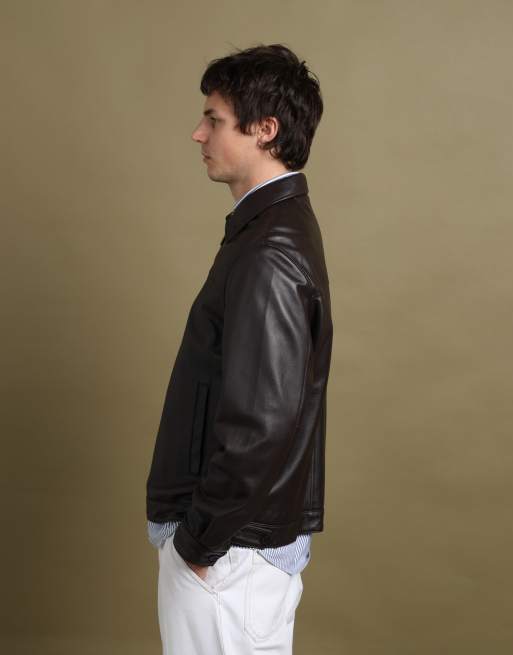 Vintage size L Balmain leather bomber jacket in brown, 4 of 7