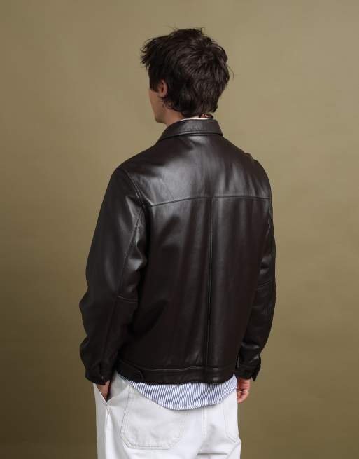Vintage size L Balmain leather bomber jacket in brown, 5 of 7
