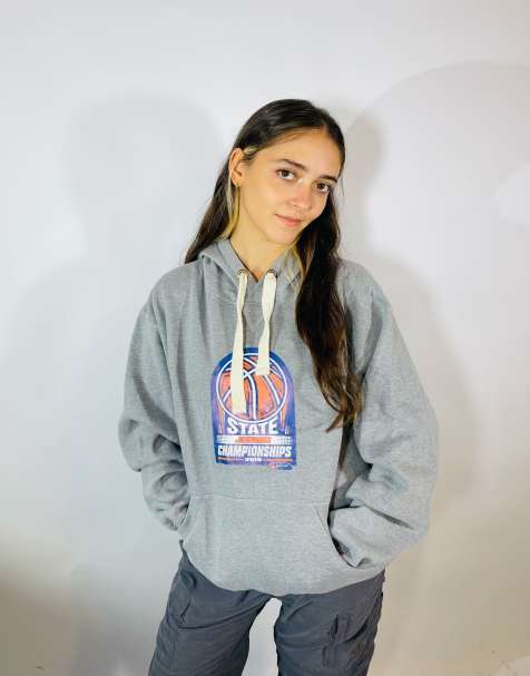 Vintage size l basketball hoodie in grey in grey - view 1