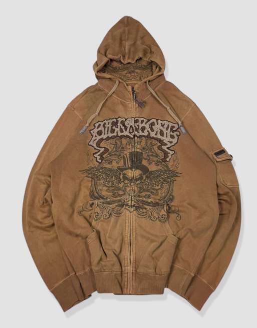 Vintage size L billabong grunge hoodie in tan