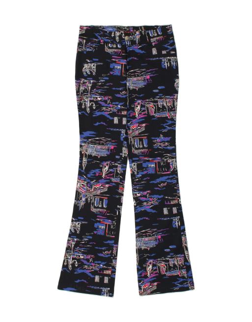 Vintage Size L Bootcut Casual Trousers in Navy Blue