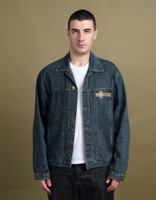 Vintage size L Burberry denim jacket in mid blue, 2 of 7