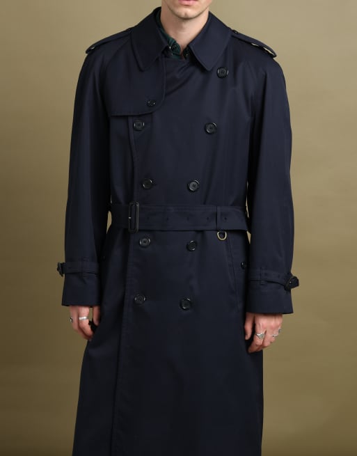 Vintage size L Burberry London double breasted trench coat in navy, 4 of 7