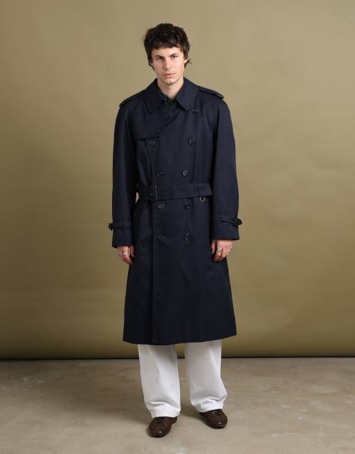 Vintage size L Burberry London double breasted trench coat in navy, 5 of 7