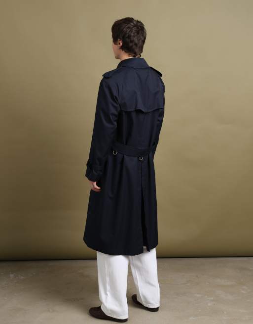 Vintage size L Burberry London double breasted trench coat in navy, 7 of 7