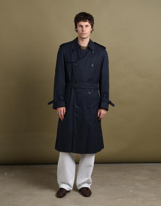 Vintage size L Burberry trench coat in navy, 5 of 7