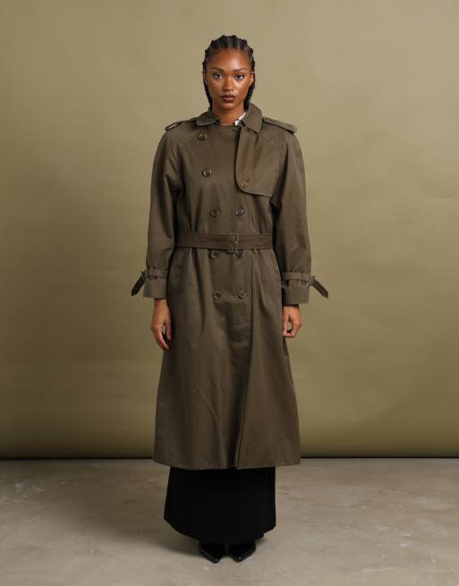 Vintage size L Burberrys double breasted trench coat in green, 5 of 7