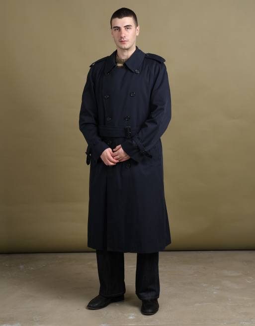 Vintage size L Burberry's double breasted trench coat in navy, 3 of 7