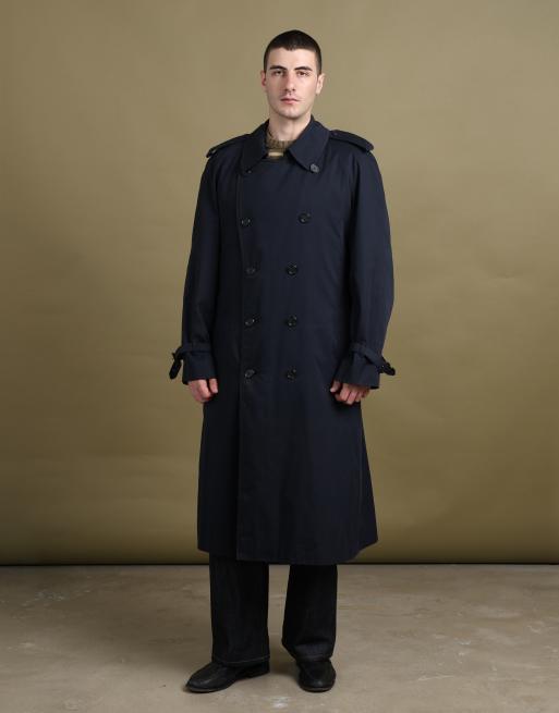 Vintage size L Burberry's double breasted trench coat in navy, 4 of 7