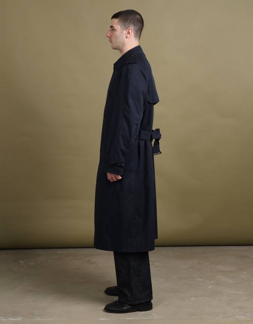 Vintage size L Burberry's double breasted trench coat in navy, 5 of 7