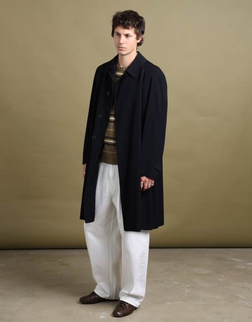 Vintage size L Burberry's overcoat in navy, 4 of 7