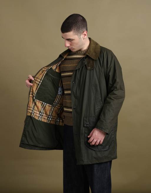 Vintage size L Burberry's wax jacket in green, 1 of 7