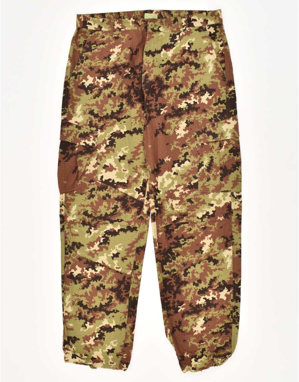 Vintage Size L Camouflage Tapered Cargo Trousers in Khaki