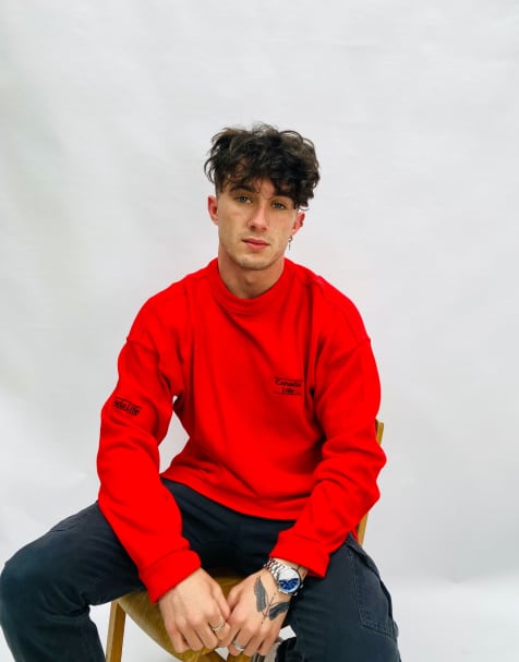 Vintage Size L Canada Embroidered Sweatshirt in Red - view 1