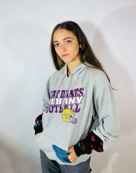 Vintage size l champion usa football hoodie in grey in grey - view 1