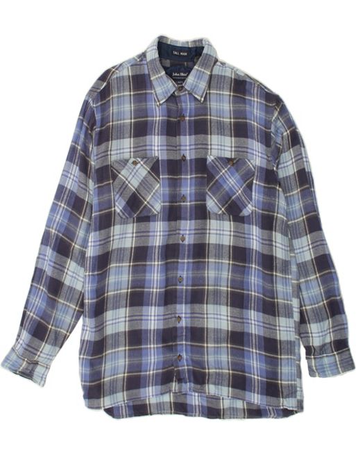 Vintage Size L Check Flannel Shirt in Blue