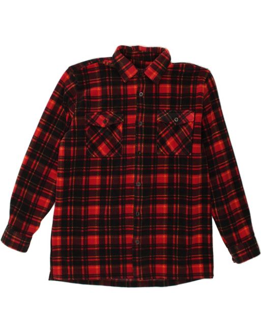 Vintage Size L Check Flannel Shirt in Red