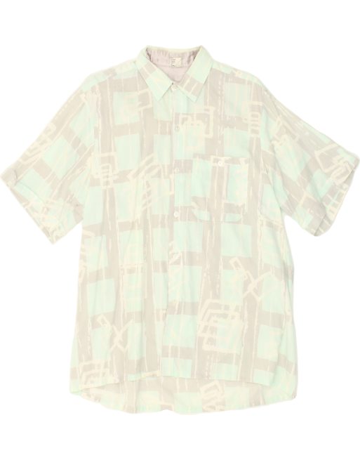 Vintage Size L Check Short Sleeve Shirt in Blue
