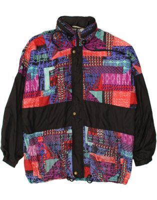 Vintage Size L Colourblock Bomber Jacket in Multicoloured