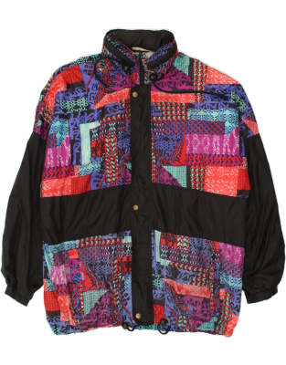 Vintage Size L Colourblock Bomber Jacket in Multicoloured