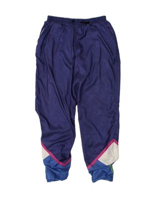 Vintage Size L Colourblock Tracksuit Trousers Joggers in Blue