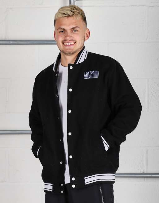 Vintage Size L DC varsity bomber jacket in black