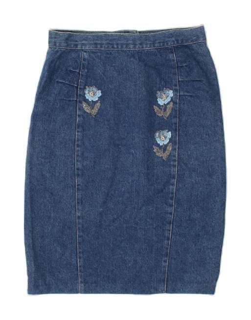Vintage Size L Denim Skirt in Blue