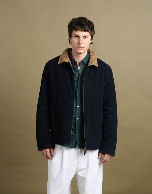 Vintage size L Dolce & Gabbana zip jacket (borg lined) in navy, 1 of 7