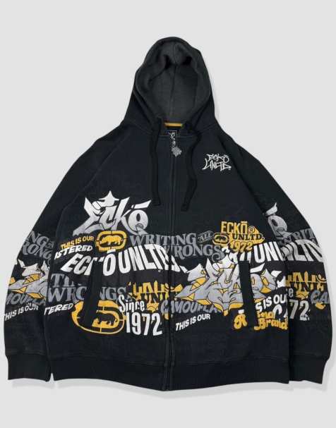 Vintage size L Ecko Unltd hoodie in black - view 1