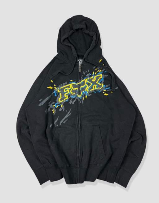Vintage Size L Fox Racing Hoodie in Black