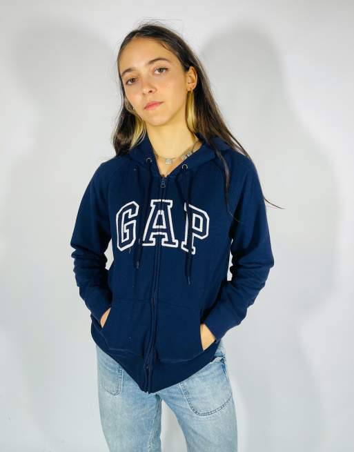 Vintage size l gap full zip hoodie in blue 