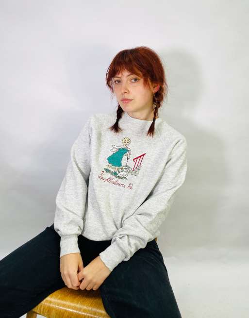 Vintage Size L Grandad Sweatshirt in Grey, 3 of 4