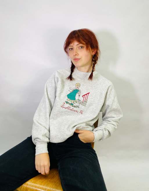 Vintage Size L Grandad Sweatshirt in Grey, 4 of 4