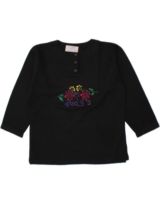 Vintage Size L Graphic Sweatshirt Jumper in Black