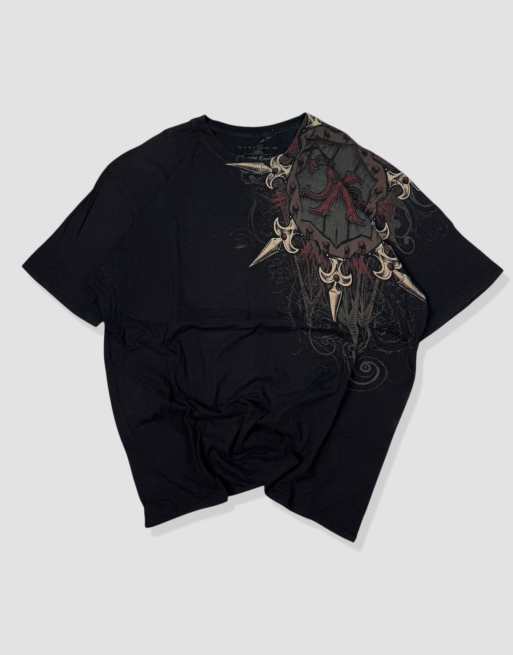 Vintage size L grunge graphic t-shirt in black