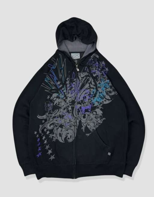 Vintage Size L Grunge Hoodie in Black