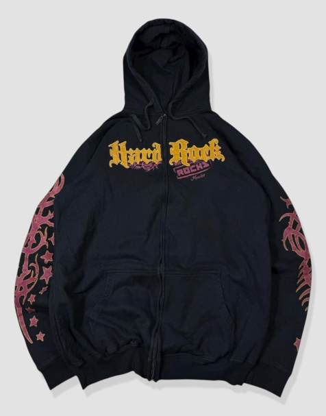 Vintage size L Hard Rock Cafe hoodie in black - view 1
