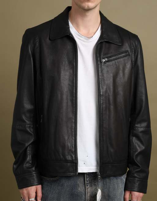 Vintage size L Harrods leather jacket in black, 4 of 7