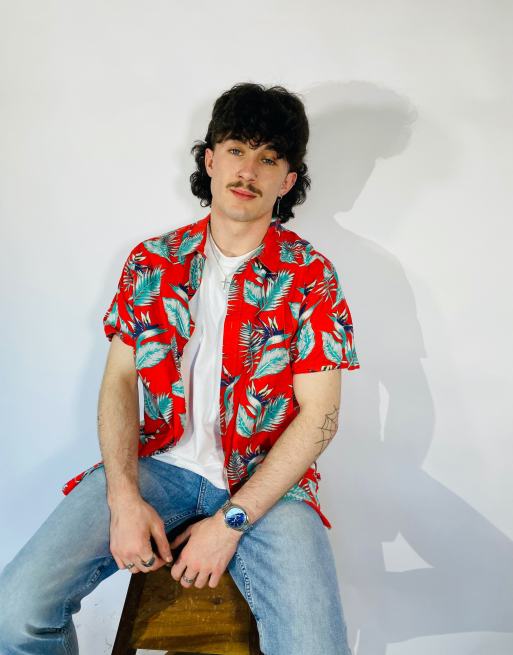 Vintage Size L Hawaiian Short Sleeve Shirt In Multi
