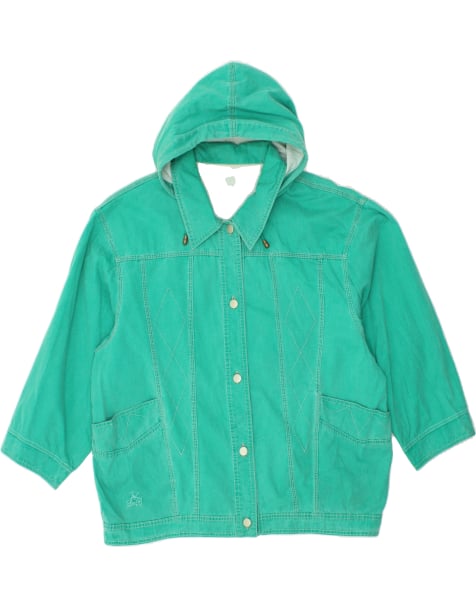 Vintage Size L Hooded Bomber Jacket in Green - view 1