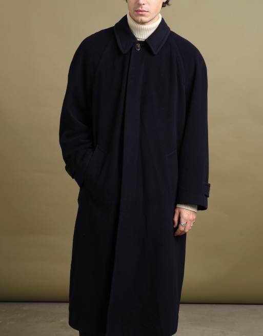 Vintage size L Hugo Boss overcoat in navy, 3 of 7