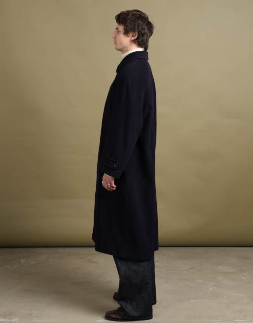 Vintage size L Hugo Boss overcoat in navy, 4 of 7