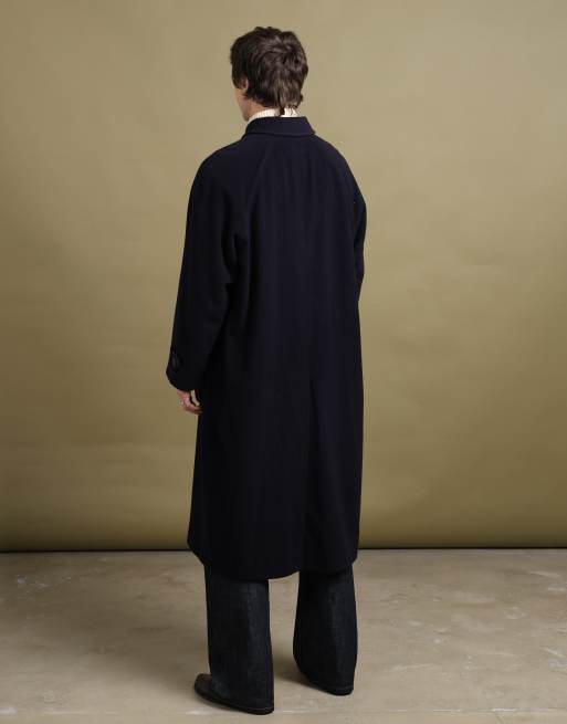Vintage size L Hugo Boss overcoat in navy, 5 of 7
