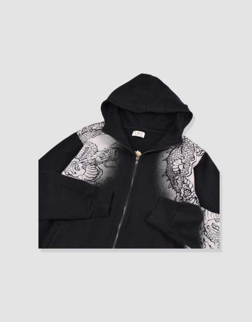 Vintage size L japanese tradition hoodie in black, 4 of 4