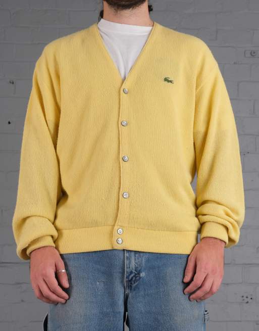 Yellow lacoste cardigan new arrivals