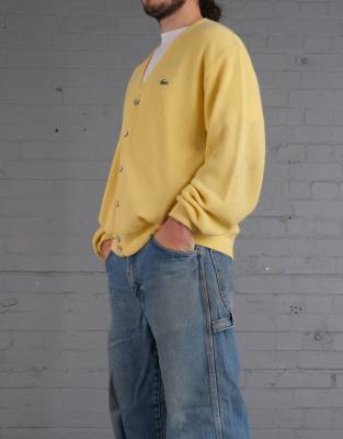 Vintage Size L Lacoste Cardigan in Yellow