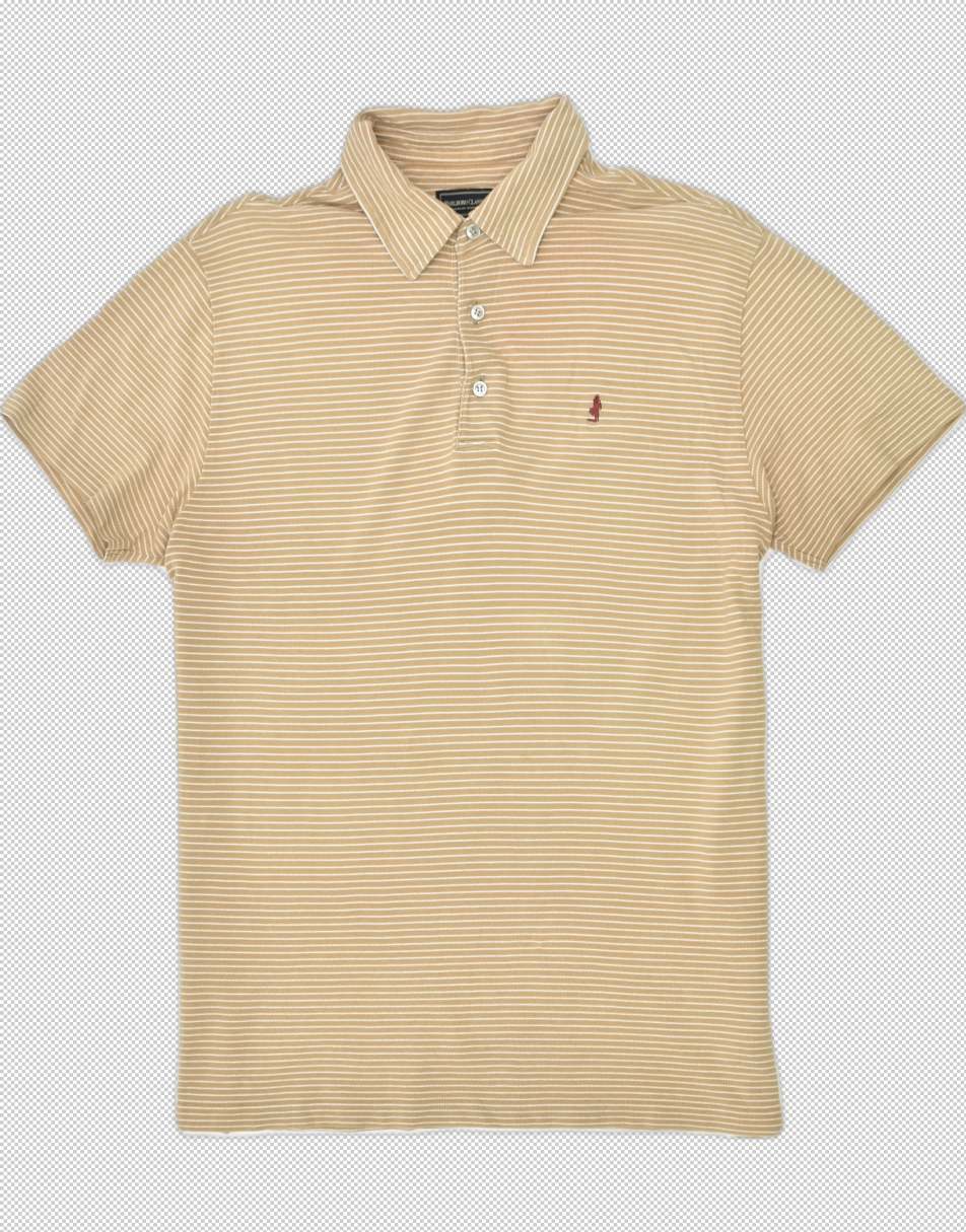 Vintage Size L Marlboro classics striped polo shirt in beige