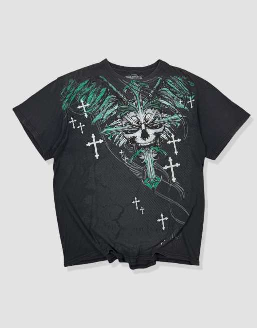 Vintage Size L MMA Elite Grunge T-Shirt in Black