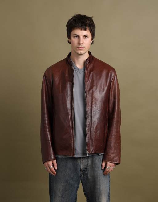 Vintage size L Mulberry leather bomber jacket in brown, 1 of 7
